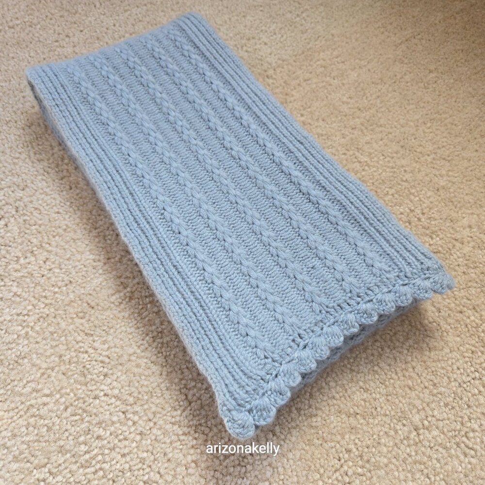 NWOT Cashmere Scarf Extra Long Elliot Mann Blue - Picture 4 of 13